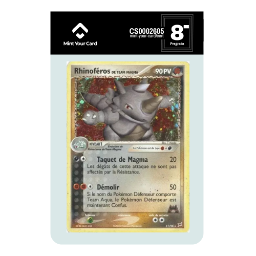 RHINOFEROS HOLO 11/95 - Ex Team Aqua vs Team Magma - Prégrade MYC 8-