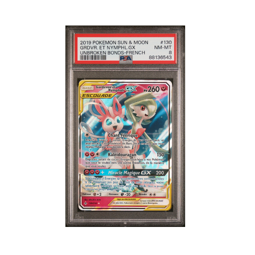 GARDEVOIR & NYMPHALI GX PSA 8 - Alliance Infaillible - 130/214