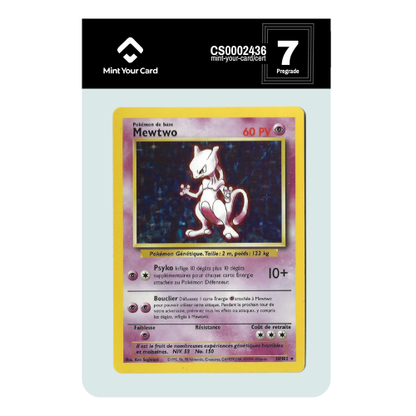 MEWTWO HOLO 10/102 - Set de Base - Prégrade MYC 7