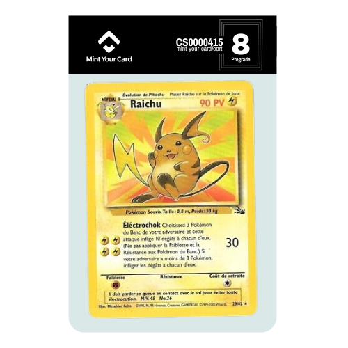 RAICHU RARE 29/62 - Fossile - Prégrade MYC 8