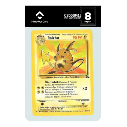 RAICHU RARE 29/62 - Fossile - Prégrade MYC 8