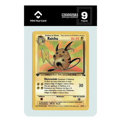 RAICHU RARE EDITION 1 29/62 - Fossile - Prégrade MYC 9