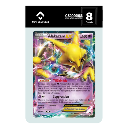 ALAKAZAM EX 25/124 - XY impact des Destins - Prégrade MYC 8